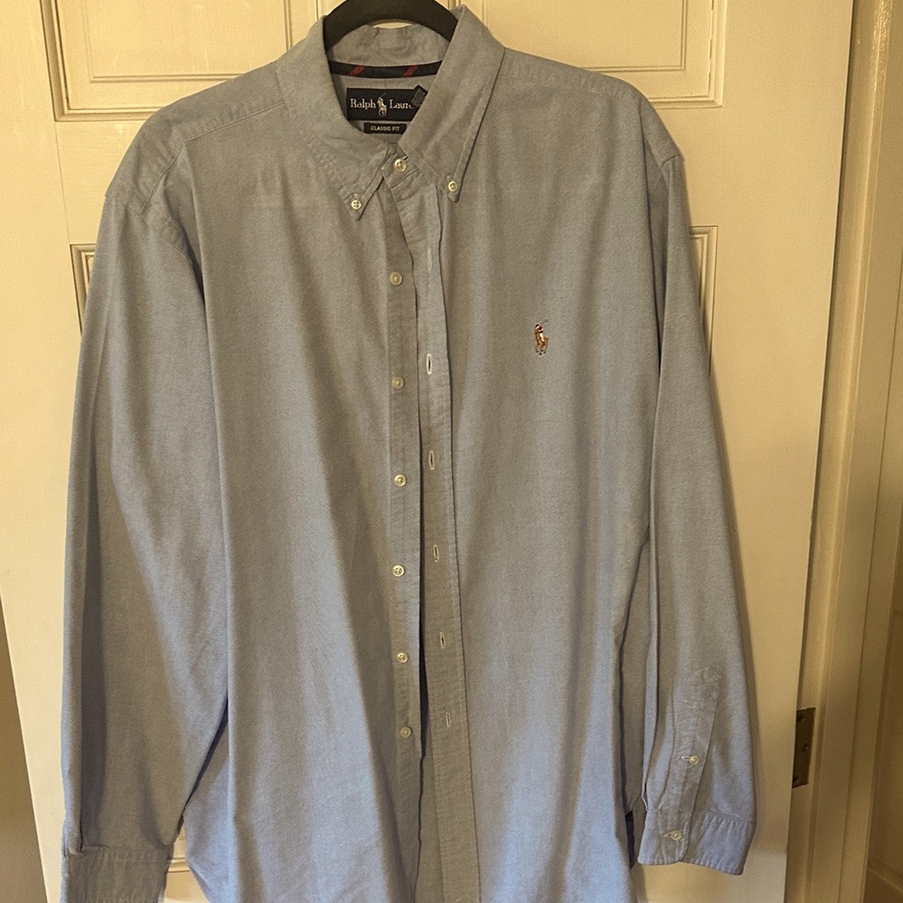 Ralph Lauren Men's Light Blue Button Down Shirt